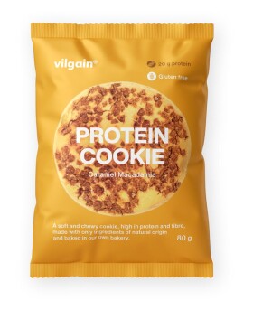 Vilgain Protein Cookie – 12× karamel s makadamovým oříškem 80 g
