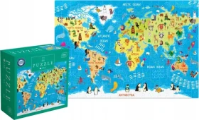 INTERDRUK Puzzle se samolepkami Mapa světa