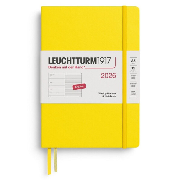 Weekly Planner & Notebook 2026 Medium (A5) Lemon