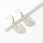 Náušnice Swarovski Elements Céline Gold, Zlatá