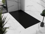 MEXEN/S - Stone+ obdélníková sprchová vanička 180 x 70, černá, mřížka černá 44707018-B
