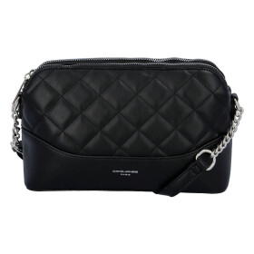 Módní prošívaná dámská koženková crossbody Freay, černá