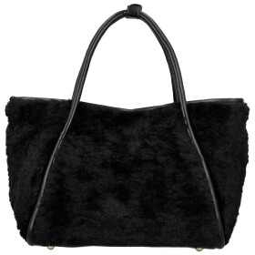 Trendy dámská plyšová kabelka do ruky Lynden, černá