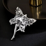 Brož Swarovski Elements víla baletka Rosalie, Stříbrná