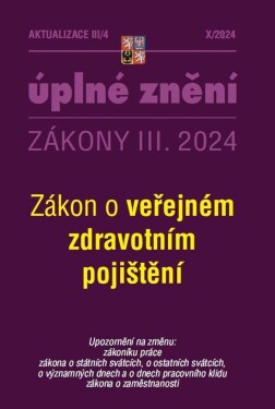 Aktualizace III/4 2024 Zákon veřejném zdravotním pojištění