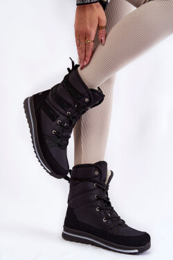 Dámské šněrovací boty do sněhu Progress PROGJ-22-134 Černé 36