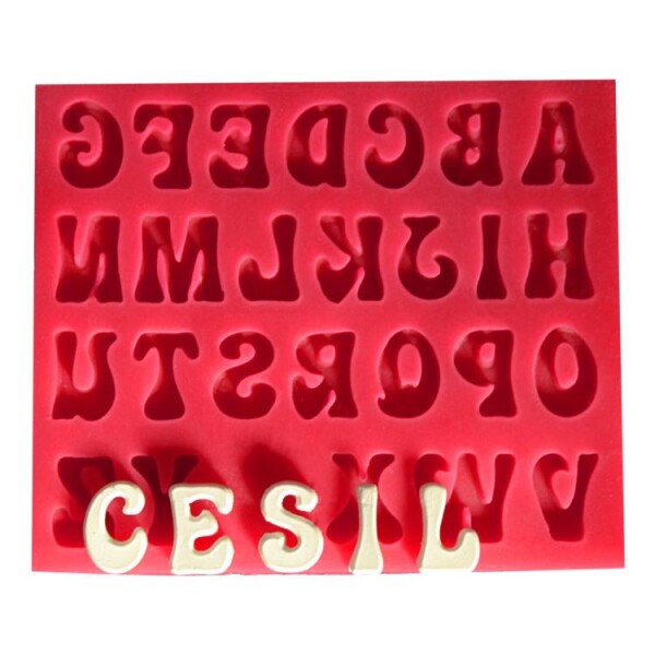 Cesil Silikonová forma Velká abeceda zakulacená 1,8 cm