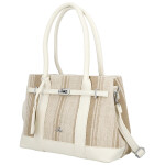Luxusní dámská koženková kabelka do ruky Monica, světle béžová