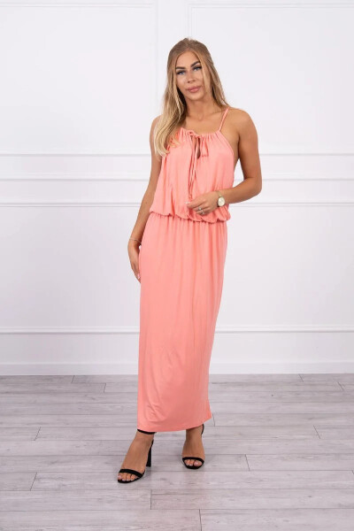 Boho šaty 8893 lososová - Kesi UNI