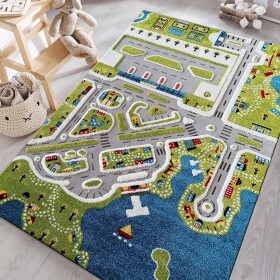 DumDekorace DumDekorace Dětský koberec Sensory motivem přímořského městečka 150 cm Color Kids 01