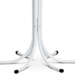 Věšá stojanový, kovová konstrukce, bílý matný lak, výška 188 cm, nosnost 12 kg