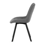 Židle jídelní, šedá látka, nohy černý kov