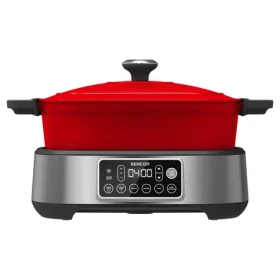 SENCOR SPR 6410RD-CZE2 / Multifunkční pomalý hrnec / 1360W / 5.5L / 40 - 200°C (8590669366767)