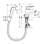 HANSGROHE - Logis Umyvadlová baterie s bidetovou sprškou, chrom 71290000