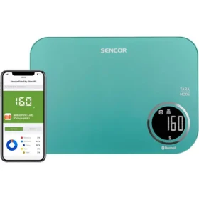 SENCOR SKS 7071GR tyrkysová / chytrá kuchyňská váha / max. 5kg / funkce TARA / Bluetooth (8590669263158)