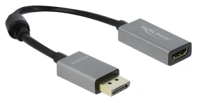 DeLock 66436 černá / Adaptér / DisplayPort 1.4 (M) - HDMI (F) / 4K 60 Hz / aktivní / HDR (66436)