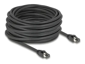 DeLock RJ45 Cat.8.1 S/FTP černá / Síťový kabel / 40 Gbps / 15 m (80238)