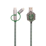 ThumbsUp! Slytherin zelená, šedá / Nabíjecí kabel / 3v1 / USB-A, Micro-USB, Lightning, USB-C / 1 m (1002654)
