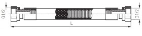 NOVASERVIS - Plynová připojovací hadice 1/2" MM-1,5m WG1500