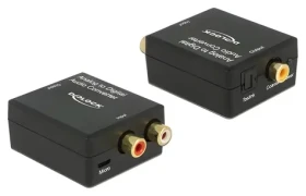 DeLock 63468 černá / Audio převodník analogový/digitální / Optický a koaxiální výstup / Micro-USB / 16bit/96kHz (63468)