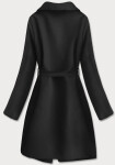 Černý dámský minimalistický kabát (747ART) odcienie czerni ONE SIZE