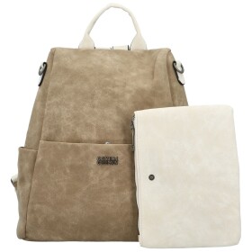 Trendy dámský koženkový kabelko-batoh Laionel new, taupe