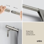 Roztažitelná garnýž 162-325 cm Umbra ZEN - stříbrná