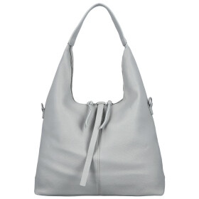 Módní dámská koženková kabelka na rameno Marixa, světle šedá