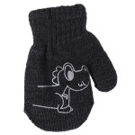 BeSnazzy pletené dětské rukavičky zateplené s obrázkem - chlapecké - tmavě šedé, velikost: 10cm