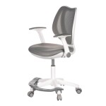 Dětská židle, výškově nastavitelná, šedá síťovina, KA-C806 GREY