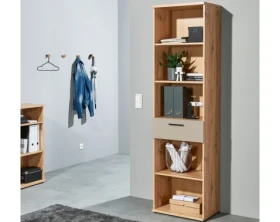 Vysoký regál se zásuvkou Kanada 54 cm, dub artisan/kašmírová béžová