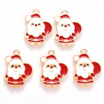 Kovový přívěsek - Santa - 22 × 16 × 1 mm - 1 ks