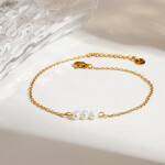 ELENYS Pearl Trio – pozlacený náramek 18K žluté zlato Délka náramku: 21+3 cm / max. 24 cm