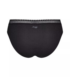 Dámské kalhotky GO Ribbed R Tai C2P - BLACK - černé 0004 - SLOGGI BLACK M