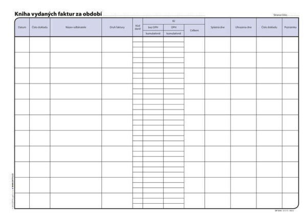 Kniha vydaných faktur, A4, 32 listů