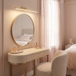 Koupelnové nástěnné LED svítidlo SWE009-1W 73cm BRUSH GOLD OSW-20108