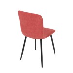 Židle jídelní, červená látka, černý kov