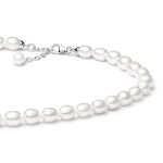 Perlový náhrdelník Millie - sladkovodní perla, stříbro 925/1000, 45 cm + 3 cm (prodloužení) Bílá