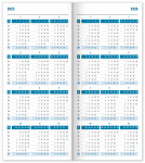 Diář 2025: Modrý plánovací měsíční, kapesní,