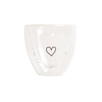 Eulenschnitt Dvoustěnná sklenice na espresso Heart 100 ml, čirá barva, sklo