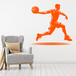 Samolepka Basketbal Barva: oranžová, Velikost: 60 x 59 cm