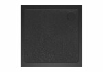 Sprchová vanička čtvercová SAT Project 80x80 cm litý mramor černá SATSVPRO80QCA SATSVPRO80QCA
