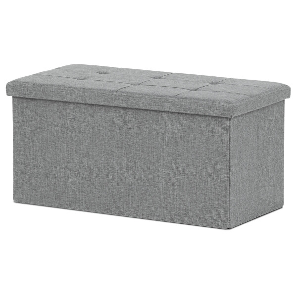 Taburet s úložným prostorem, šedá, jemně hrubá látka, TAB-462 GREY2