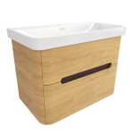 Koupelnová skříňka s umyvadlem SAT Fusion 77,5x53x45 cm dub medový mat SATFUSION280DMU SATFUSION280DMU