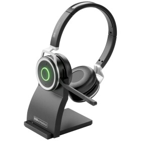 B2Bworkplace BUSINESS START Počítače poškozený/chybějící obal Sluchátka On Ear Bluetooth® stereo černá headset, vč. nabíjecí a dokovací stanice, regulace