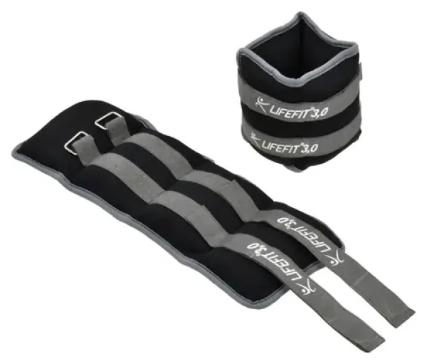 Lifefit Kotník/zápěstí S2 2x3,0 kg černá / Neoprenová zátěž / suchý zip / neopren