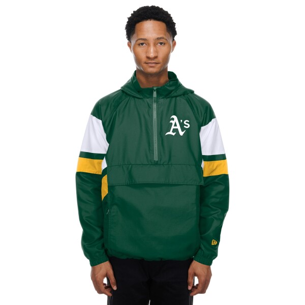 New Era Pánská bunda Oakland Athletics MLB Athletics Quarter Zip Windbreaker Grün Velikost: S