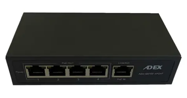 Adex ADS105FRP-4POAF / Switch / 5x LAN / 1x PoE-in reverzní / 4x PoE-out (ADS105FRP-4POAF)
