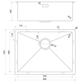 SAPHO - ZENITH nerezový dřez 60x45cm, měď mat ZN6045PG