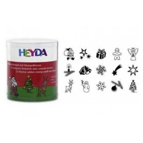 HEYDA Dřevěná razítka - vánoce 15 ks